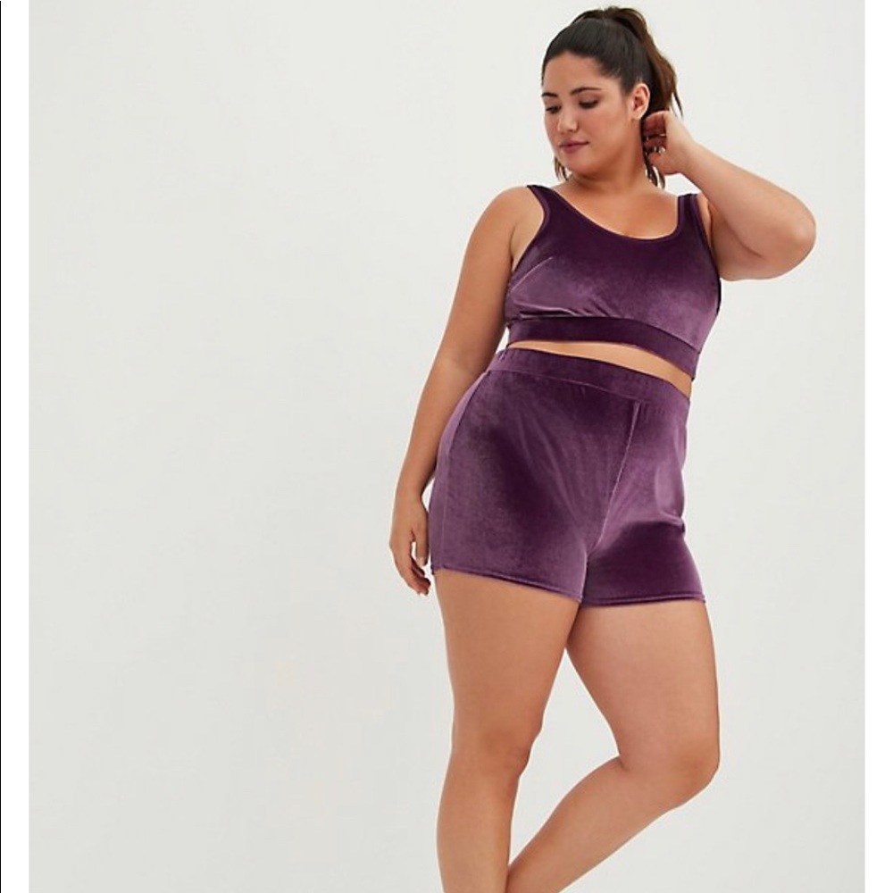 Torrid Velour Purple Bralette & Boyshort panty SET